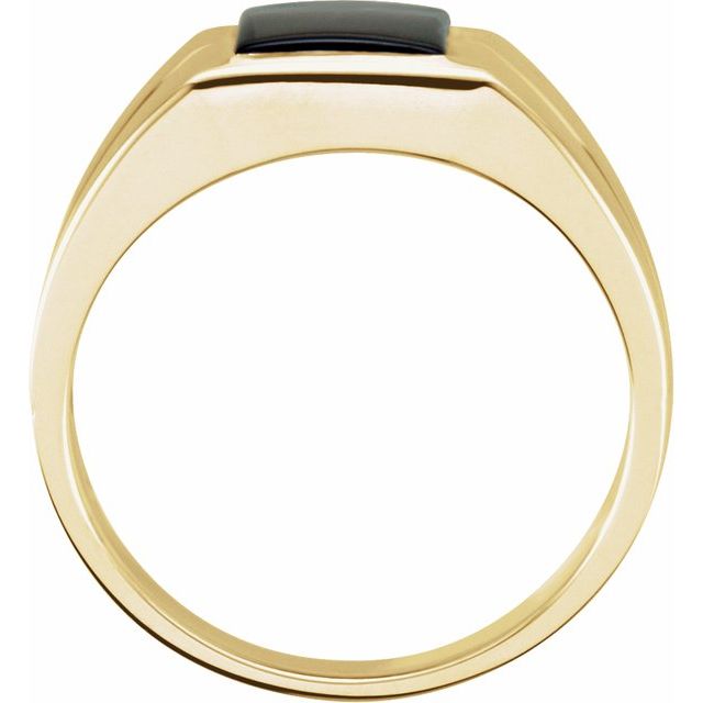 14K Yellow 8 mm Square Onyx Ring 2