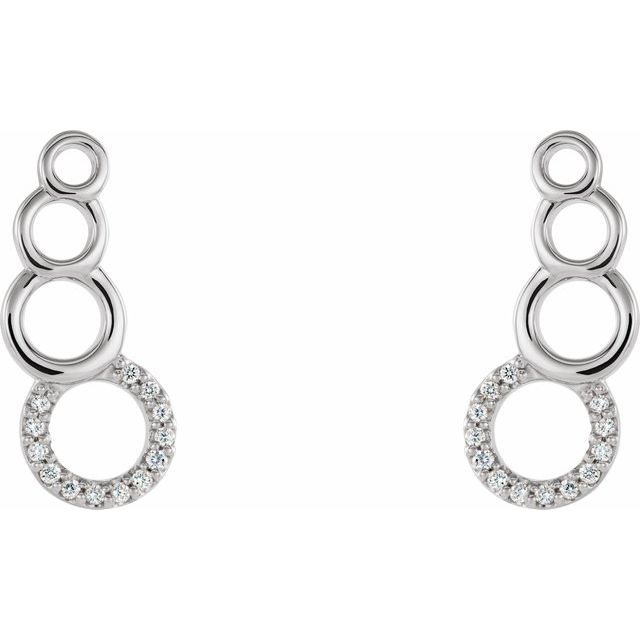 14K White .06 CTW Diamond Geometric Ear Climbers 2