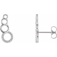 14K White .06 CTW Diamond Geometric Ear Climbers 1