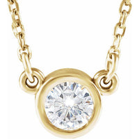 14K Yellow 4 mm Round Moissanite 18" Necklace