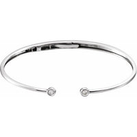 14K White 1/6 CTW Diamond Hinged Cuff Bracelet 1