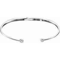 14K White 1/6 CTW Diamond Hinged Cuff Bracelet 2
