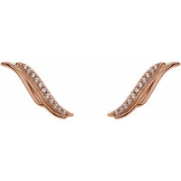 14K Rose .06 CTW Diamond Ear Climbers 2
