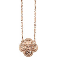 14K Rose 18" Clover Necklace 1