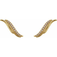 14K Yellow .06 CTW Diamond Ear Climbers 2