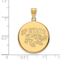 14k Gold  San Francisco State University Large Disc Pendant
