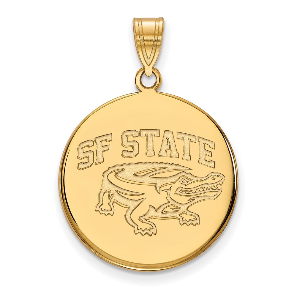 14k Gold  San Francisco State University Large Disc Pendant