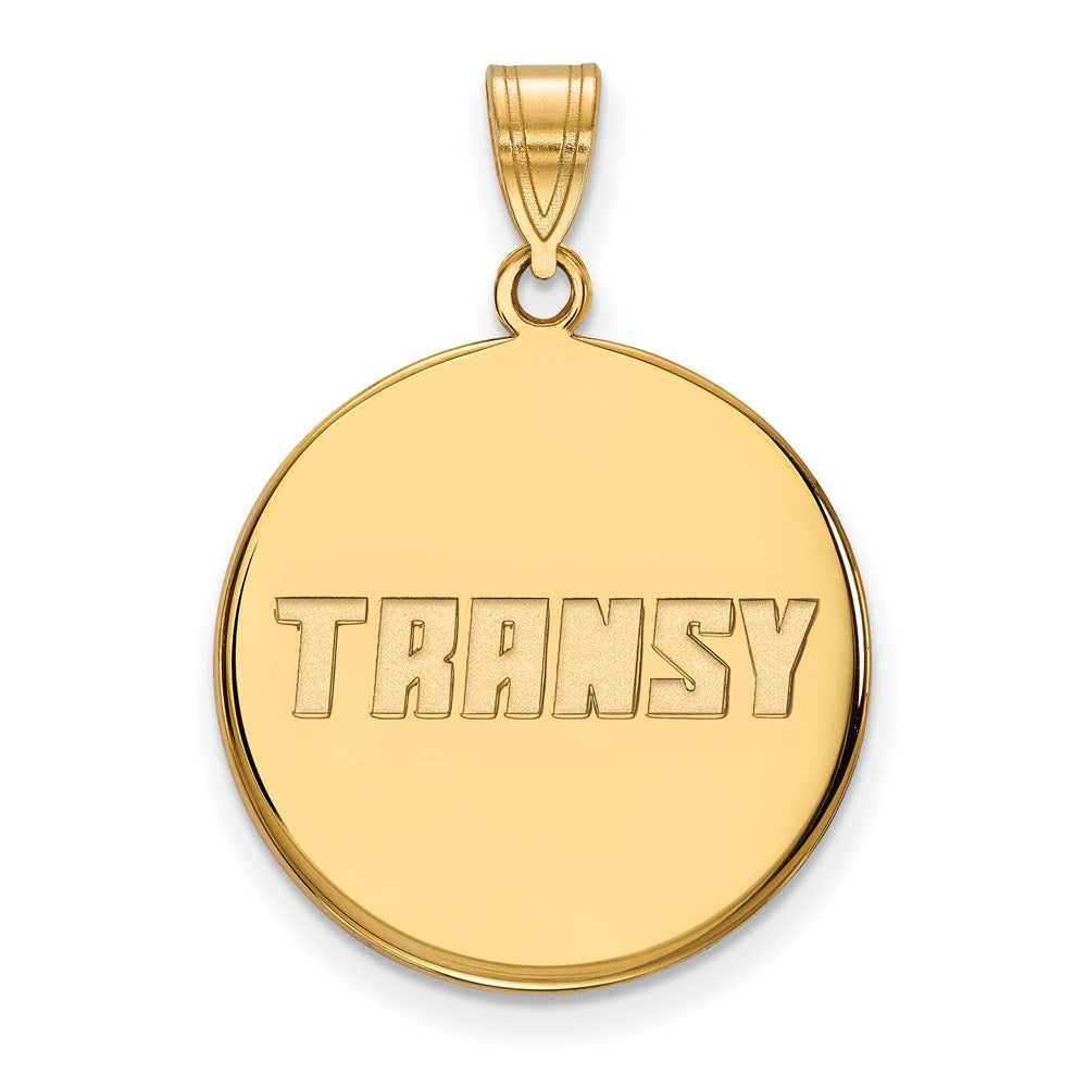 Sterling Silver Gold-plated LogoArt Transylvania University Large Disc Pendant
