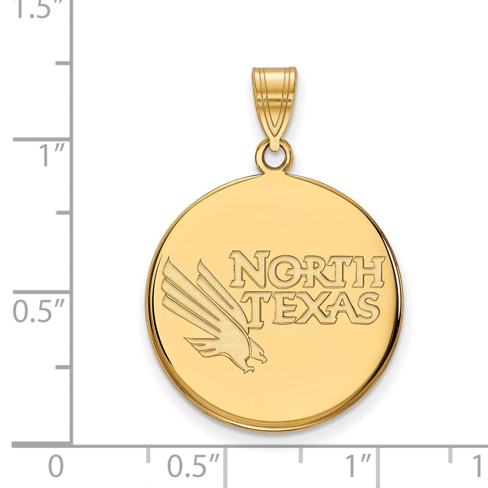 14ky  University of North Texas Large Disc Pendant