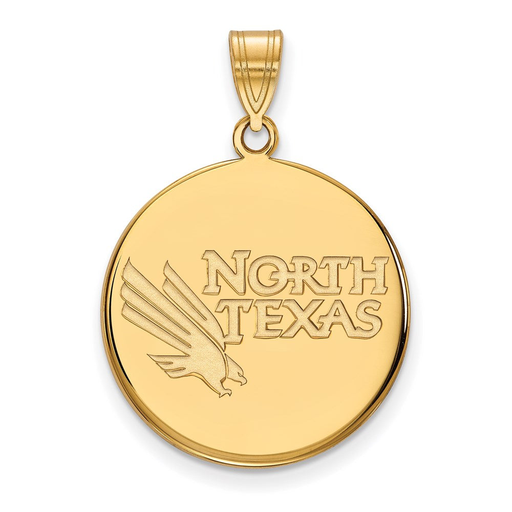 14ky  University of North Texas Large Disc Pendant