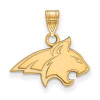 Sterling Silver Gold-plated LogoArt Montana State University Bobcat Small Pendant