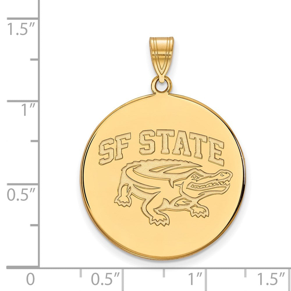 14k Gold  San Francisco State University XL Disc Pendant