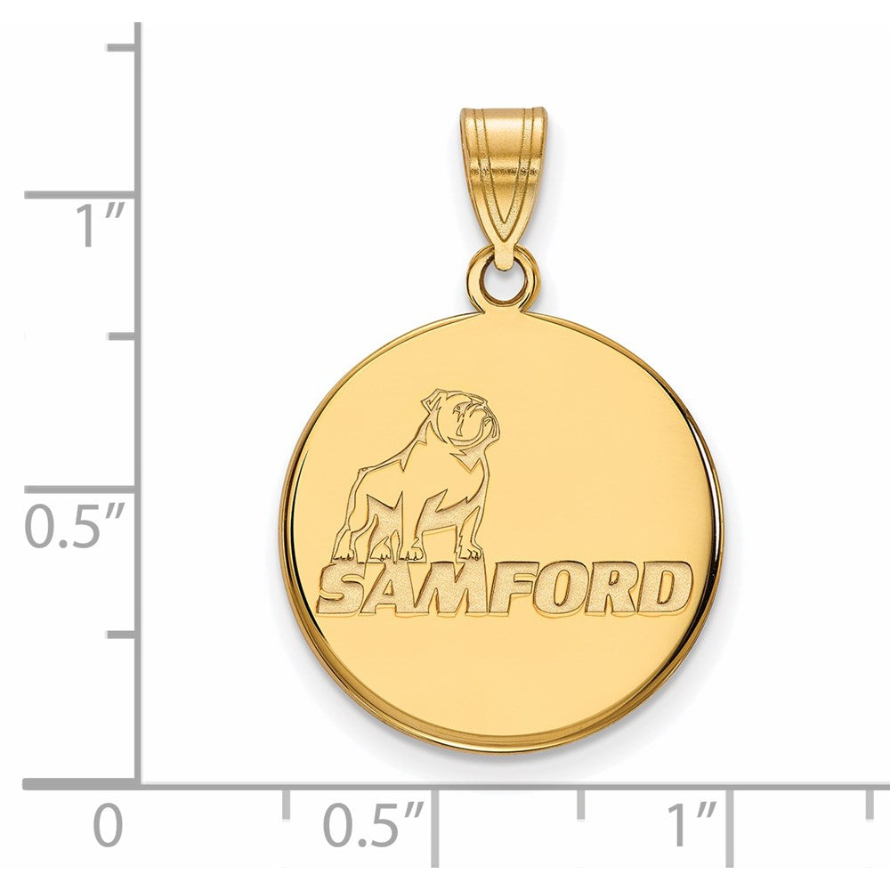 14k Gold  Samford University Large Disc Pendant