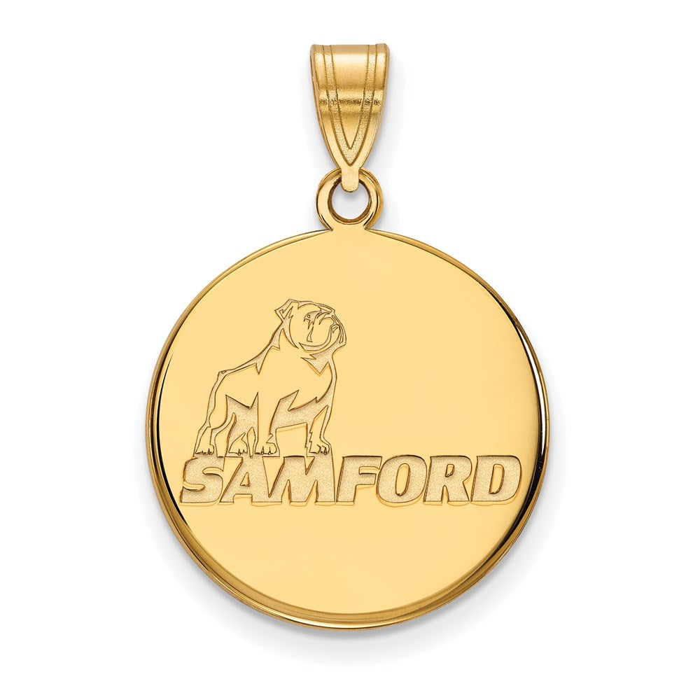 14k Gold  Samford University Large Disc Pendant