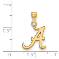 14k Gold  University of Alabama Letter A Small Pendant