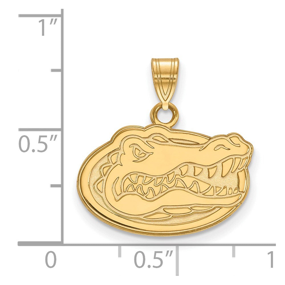 Sterling Silver Gold-plated LogoArt University of Florida Gator Small Pendant