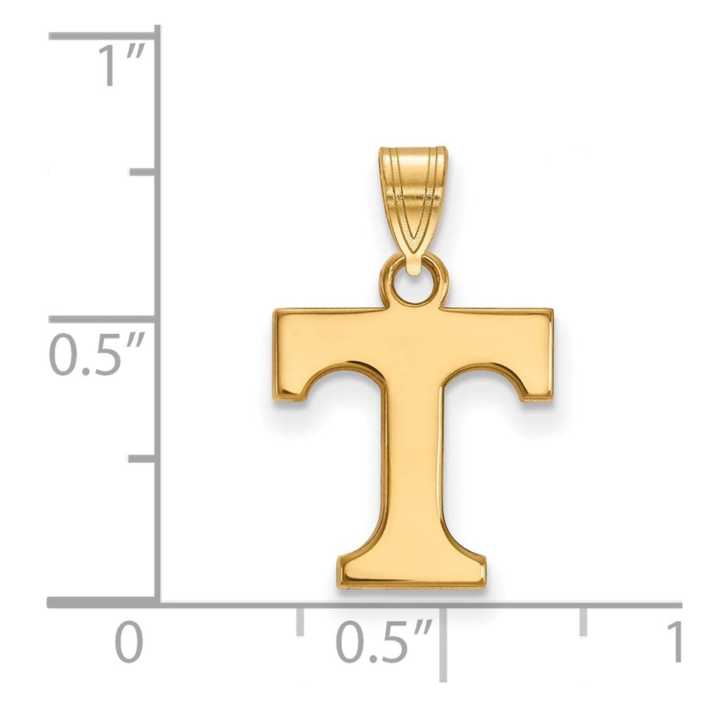 Sterling Silver Gold-plated LogoArt University of Tennessee Letter T Small Pendant