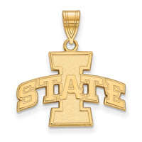Sterling Silver Gold-plated LogoArt Iowa State University Medium Pendant