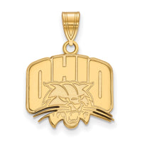 Sterling Silver Gold-plated LogoArt Ohio University Medium Pendant