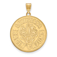 Sterling Silver Gold-plated LogoArt University of Louisiana at Lafayette Extra Large Pendant