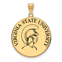 Sterling Silver Gold-plated LogoArt Virginia State University Extra Large Enameled Disc Pendant