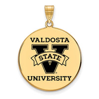 Sterling Silver Gold-plated LogoArt Valdosta State University Extra Large Enameled Disc Pendant