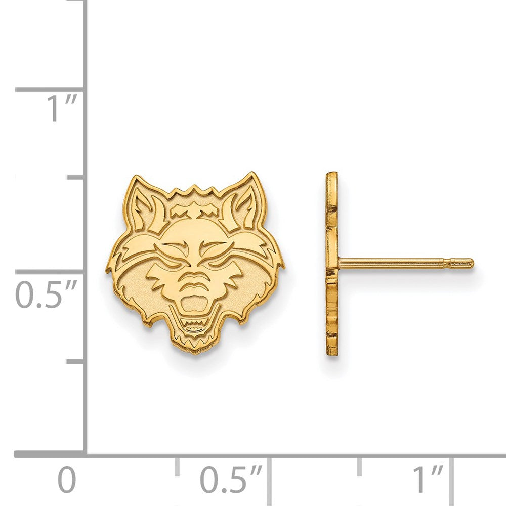 14k Gold  Arkansas State University Small Post Earrings