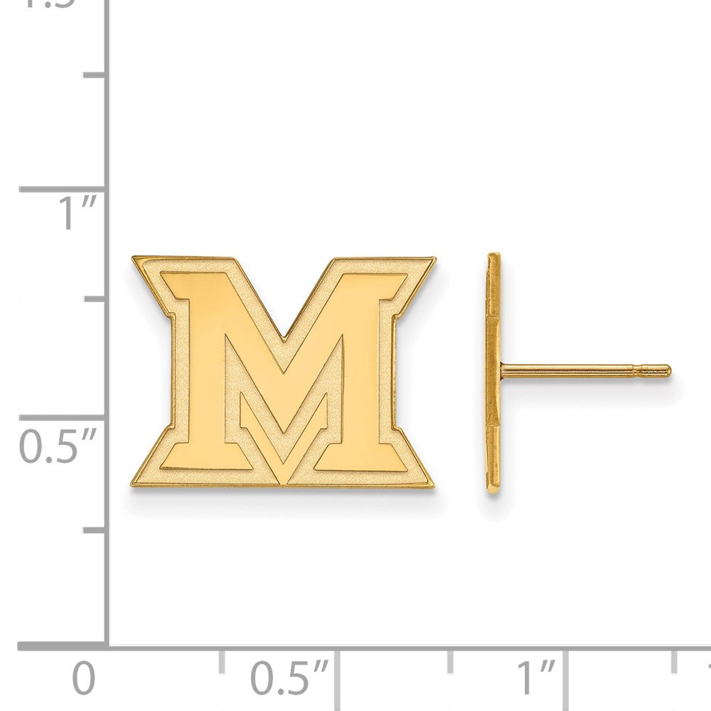 14ky  Miami University Small Post Earrings