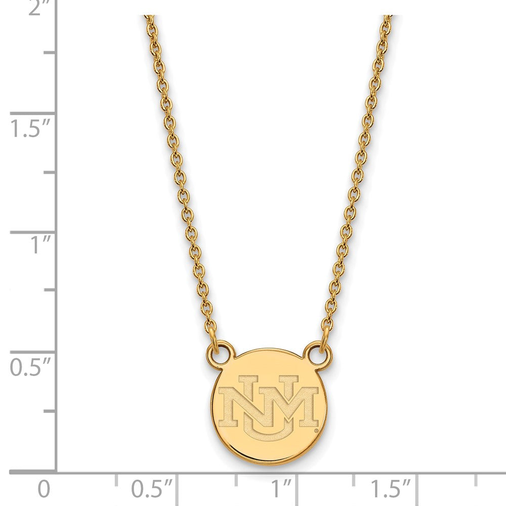 14ky  University of New Mexico Small Pendant w/Necklace