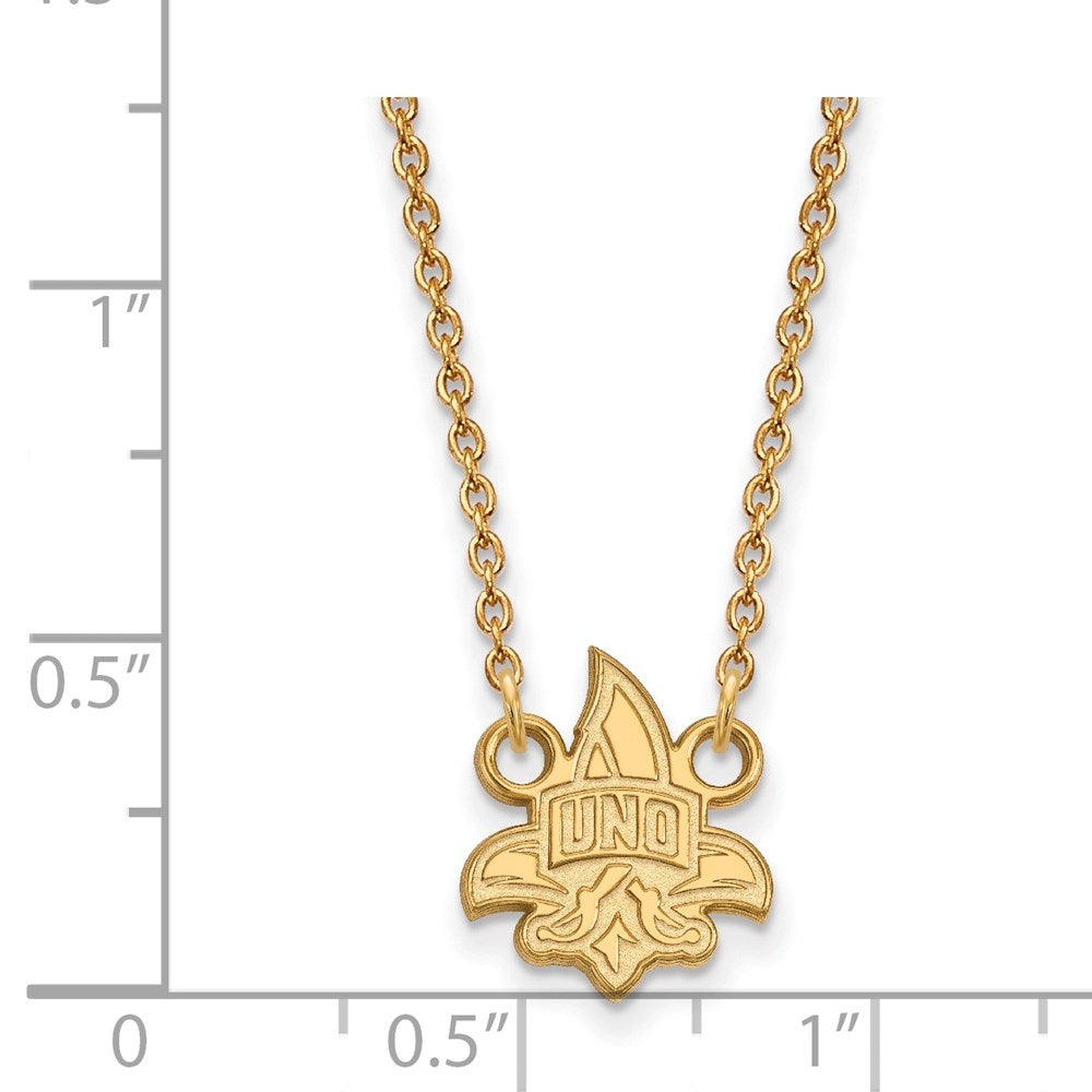 14ky  University of New Orleans Small Pendant w/Necklace