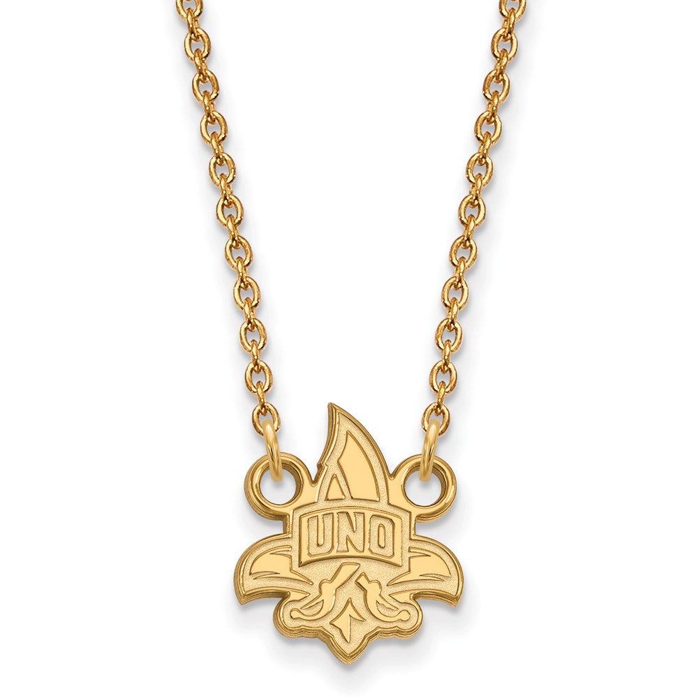 14ky  University of New Orleans Small Pendant w/Necklace