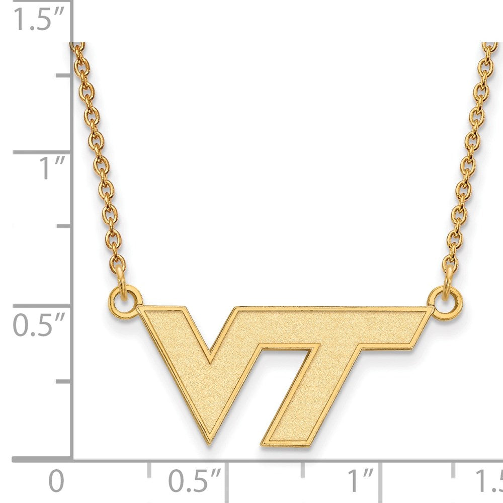 14ky  Virginia Tech Small Pendant w/Necklace