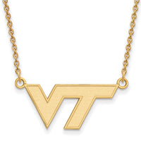 14ky  Virginia Tech Small Pendant w/Necklace