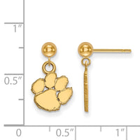 14ky  Clemson University Earrings Dangle Ball