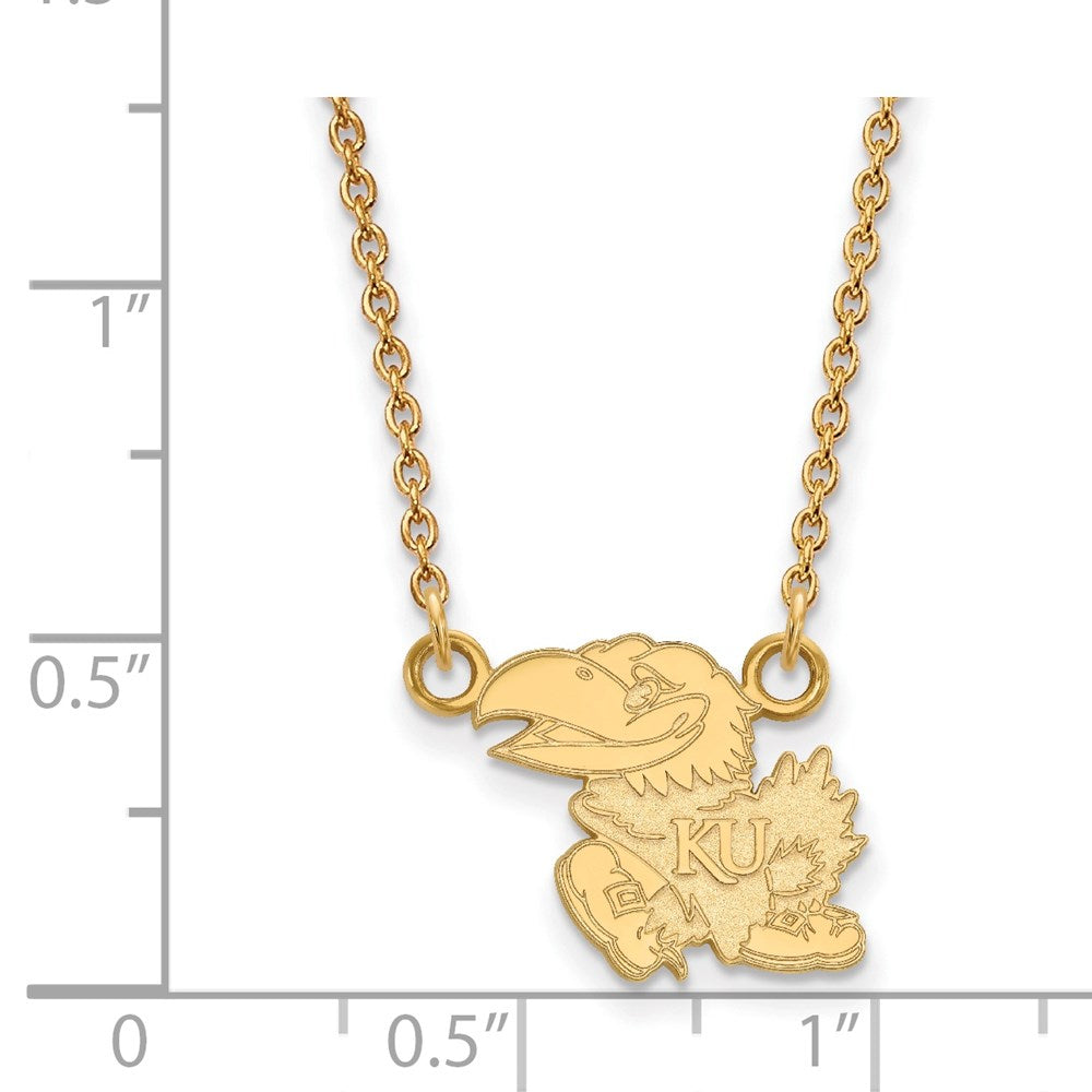 14ky  University of Kansas Small Pendant w/Necklace