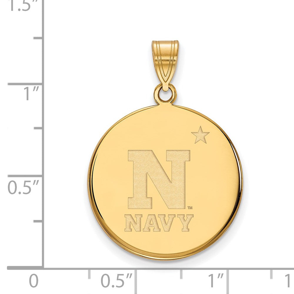 14ky  Navy Large Disc Pendant