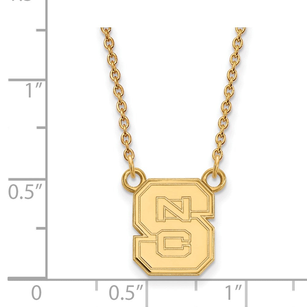 14ky  North Carolina State University Small Pendant w/Necklace