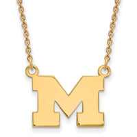 14ky  Michigan (Univ Of) Small Pendant w/Necklace