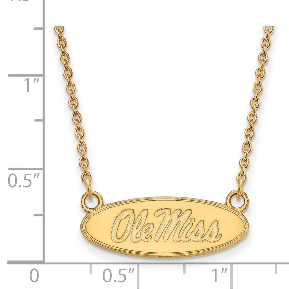 14ky  University of Mississippi Small Pendant w/Necklace
