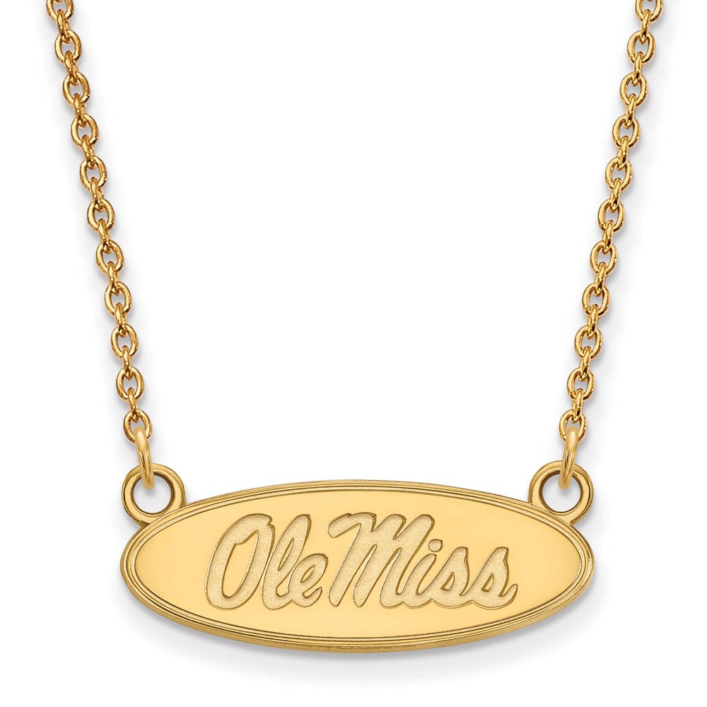 14ky  University of Mississippi Small Pendant w/Necklace
