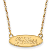 14ky  University of Mississippi Small Pendant w/Necklace