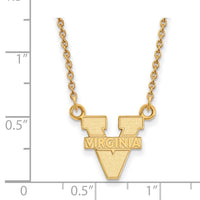 14ky  University of Virginia Small Pendant w/Necklace