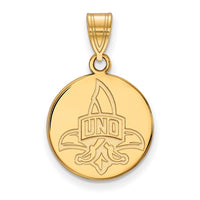 14ky  University of New Orleans Medium Disc Pendant
