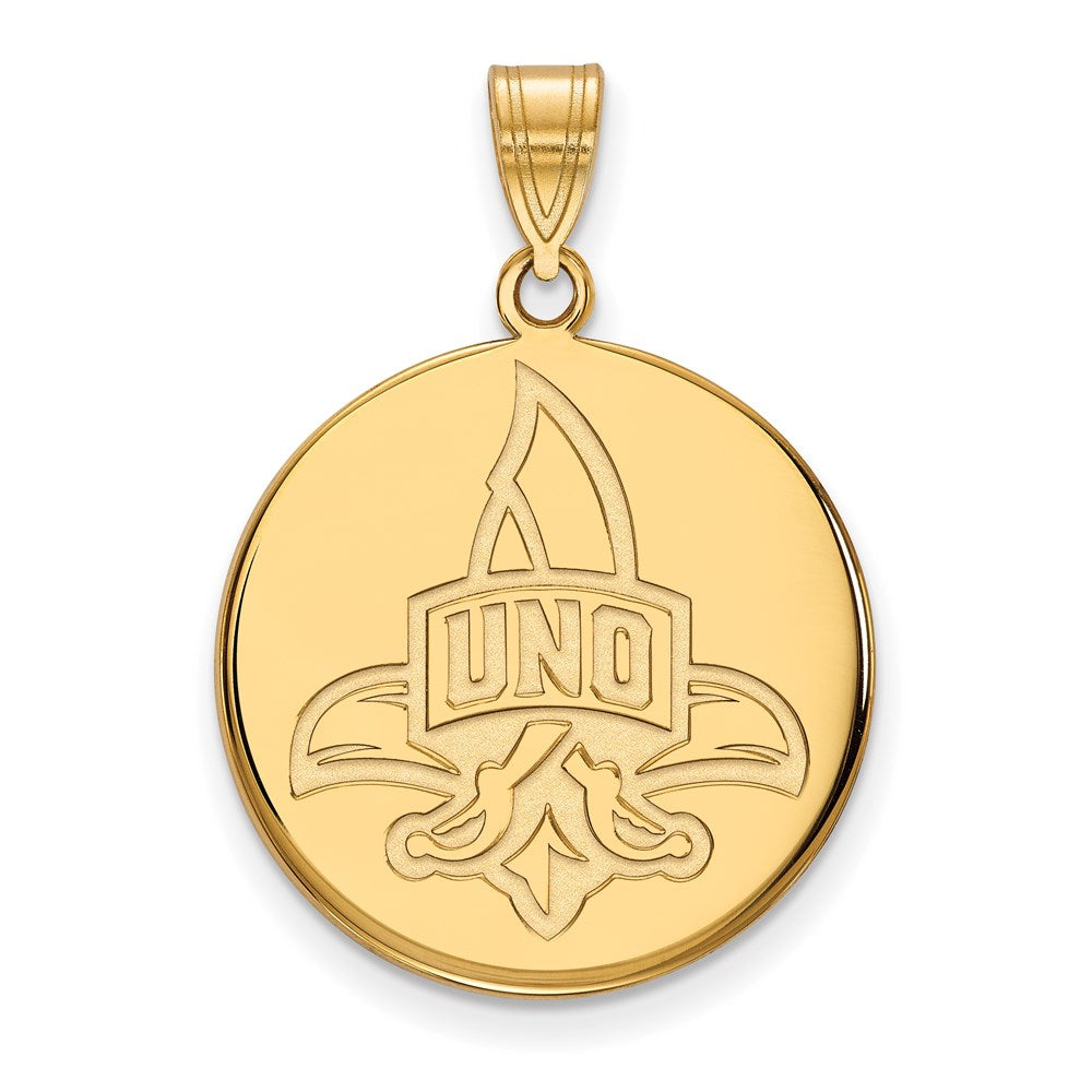 14ky  University of New Orleans Large Disc Pendant