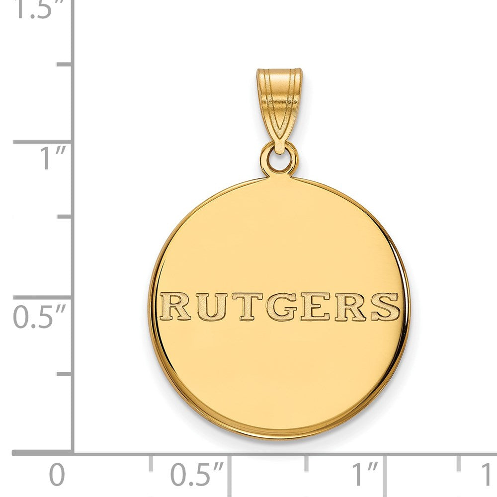 14ky  Rutgers Large Disc Pendant