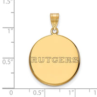 14ky  Rutgers Large Disc Pendant
