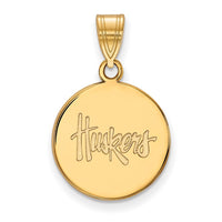 14ky  University of Nebraska Medium Disc Pendant