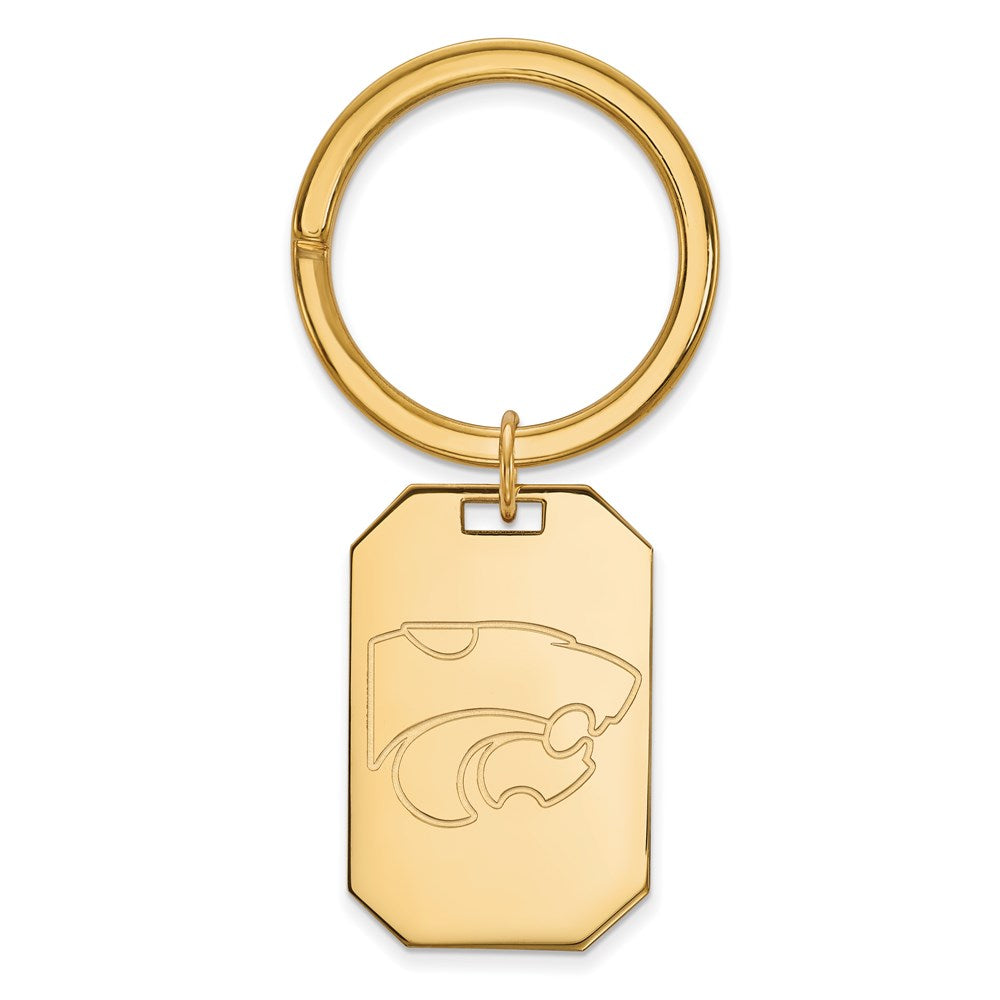 Sterling Silver Gold-plated LogoArt Kansas State University Wildcat Key Ring