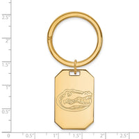 Sterling Silver Gold-plated LogoArt University of Florida Gator Key Ring
