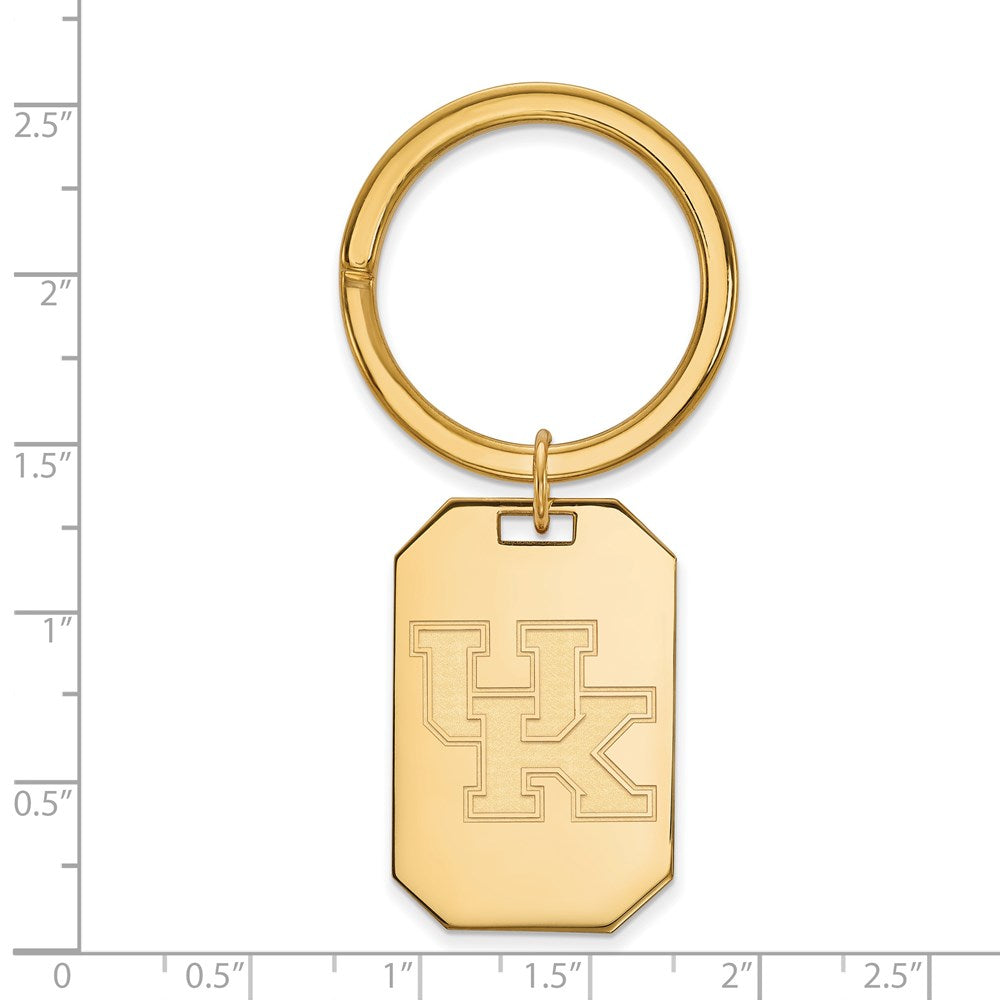 Sterling Silver Gold-plated LogoArt University of Kentucky U-K Key Ring